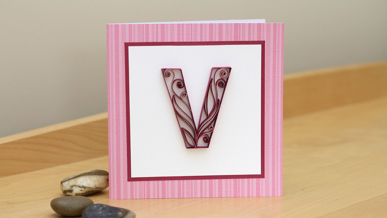 Quilling Letter V How to Make Variegated Leaves Tutorial PaperZen