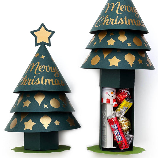 Christmas Tree Gift Box SVG cutting files for Cricut and Silhouette