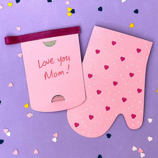 oven mitt gift card holder SVG for Mother's Day, Teacher Appreciation, Thank You, birthday
