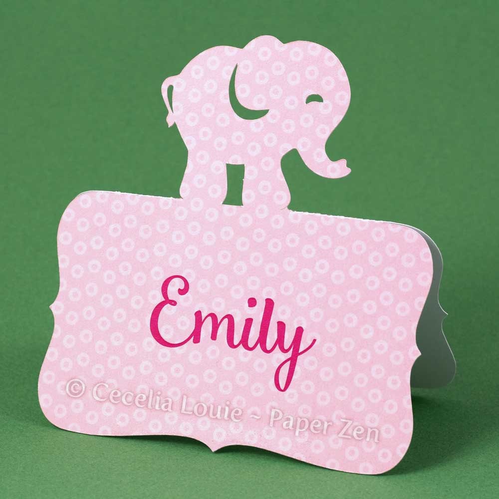 Animal Place Cards (Elephant Lion Giraffe Bear Duck) - SVG