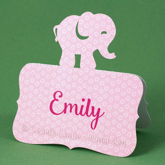 Animal Place Cards (Elephant Lion Giraffe Bear Duck) - SVG