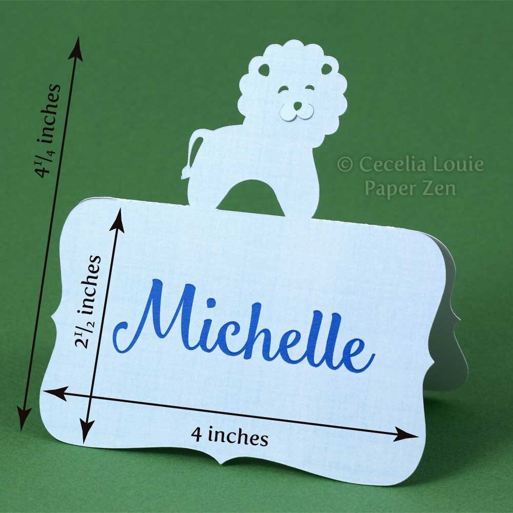Animal Place Cards (Elephant Lion Giraffe Bear Duck) - SVG