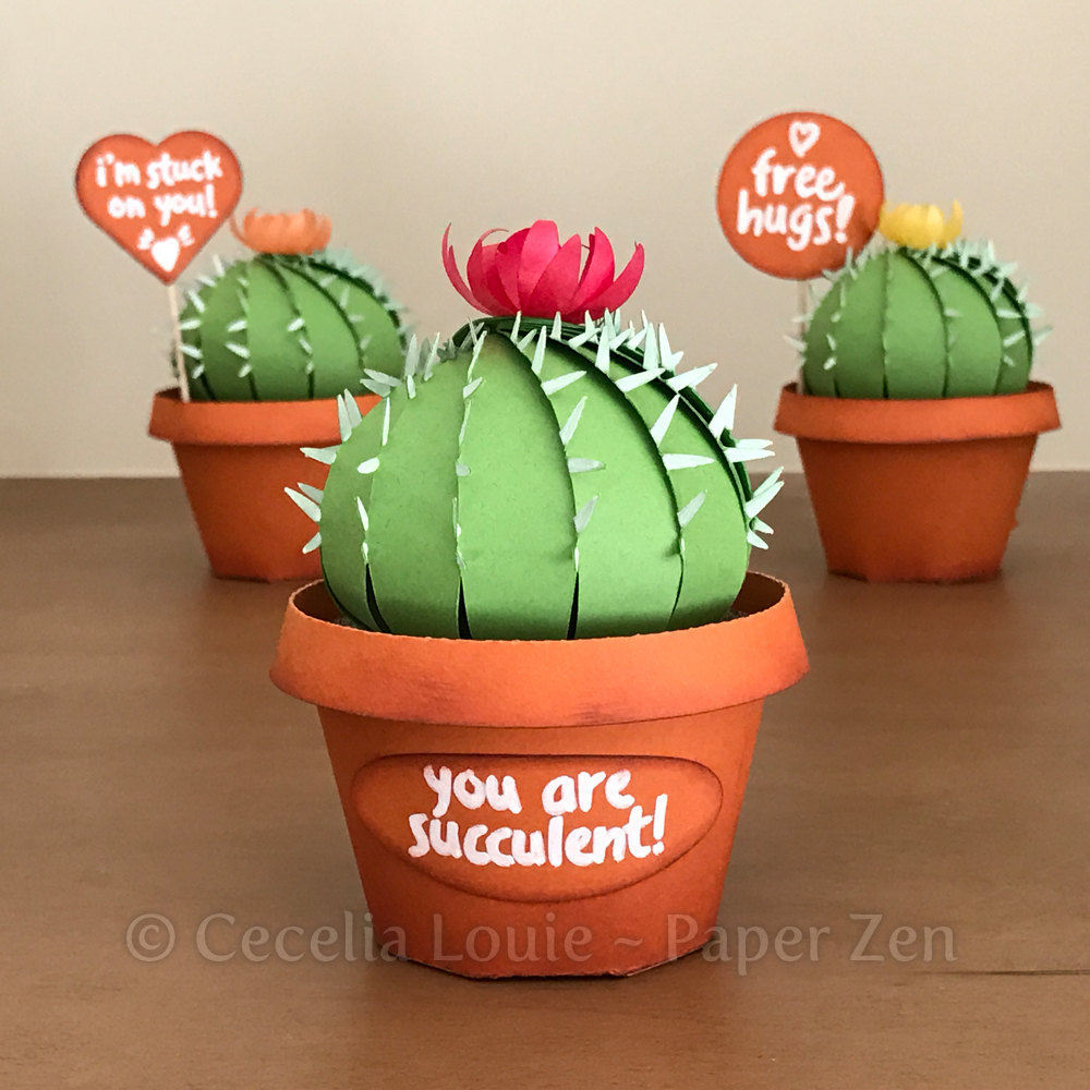 succulent cricut Cactus Succulent Pot Box