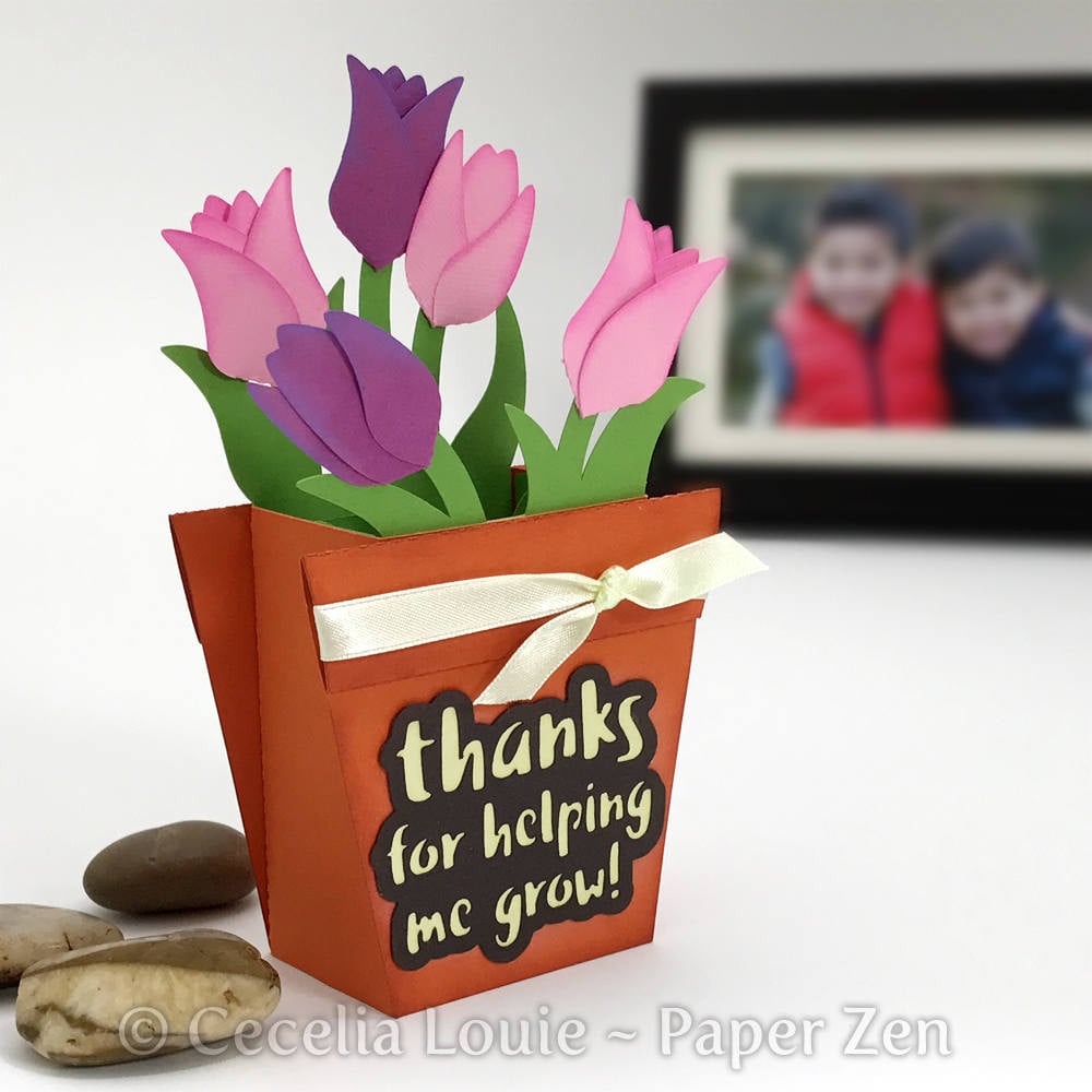 Flower Pot - Pop Up Box Card - SVG