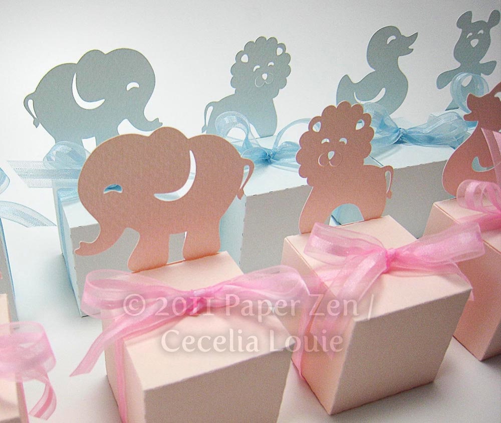 Animal Box (Elephant Lion Giraffe Bear Duck) - SVG
