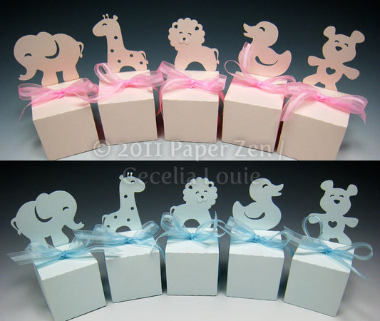 Animal Box (Elephant Lion Giraffe Bear Duck) - SVG