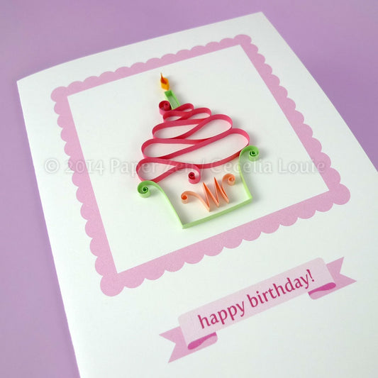 Quilling Cupcake Birthday Card