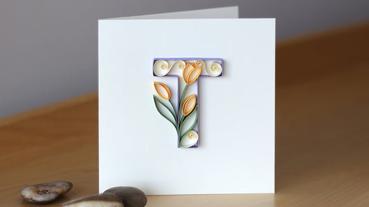 Quilling Letter T and How to Make Tulips Tutorial
