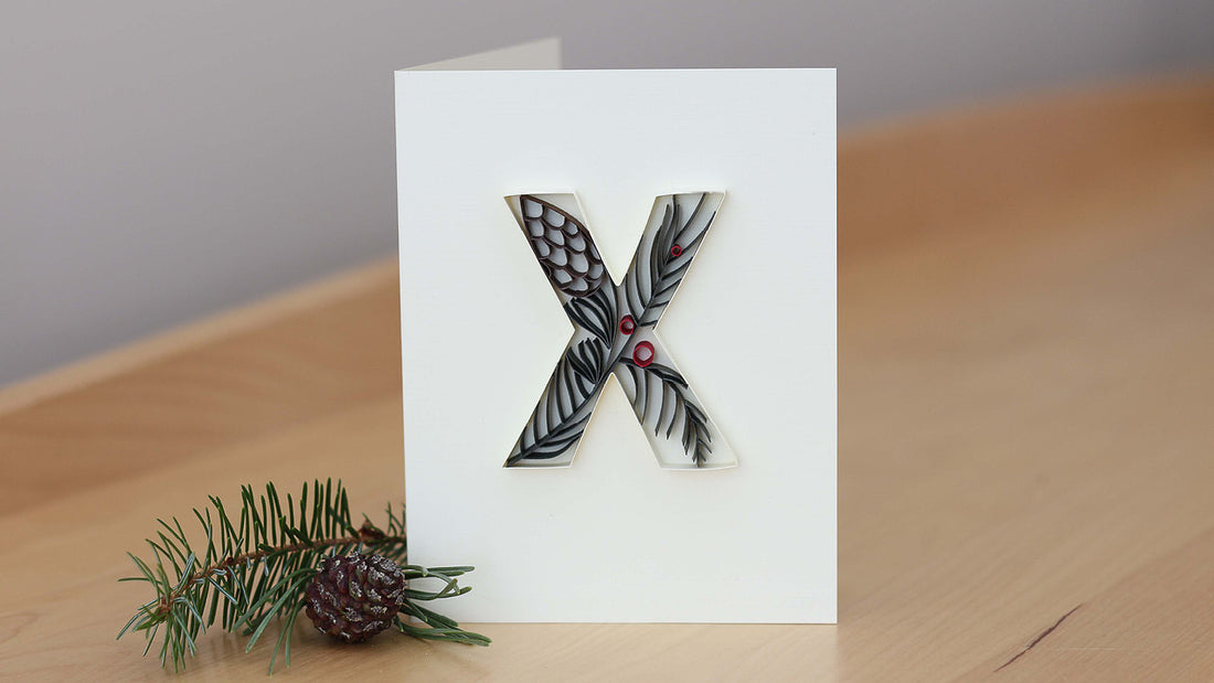 Quilling Letter X – Pine Cone and Needles Tutorial