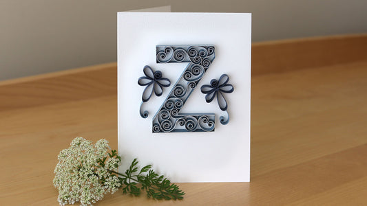 Quilling Uppercase Letter Z - Dragonfly Pattern and Tutorial