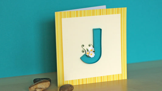 Quilling Letter J with a Color Background