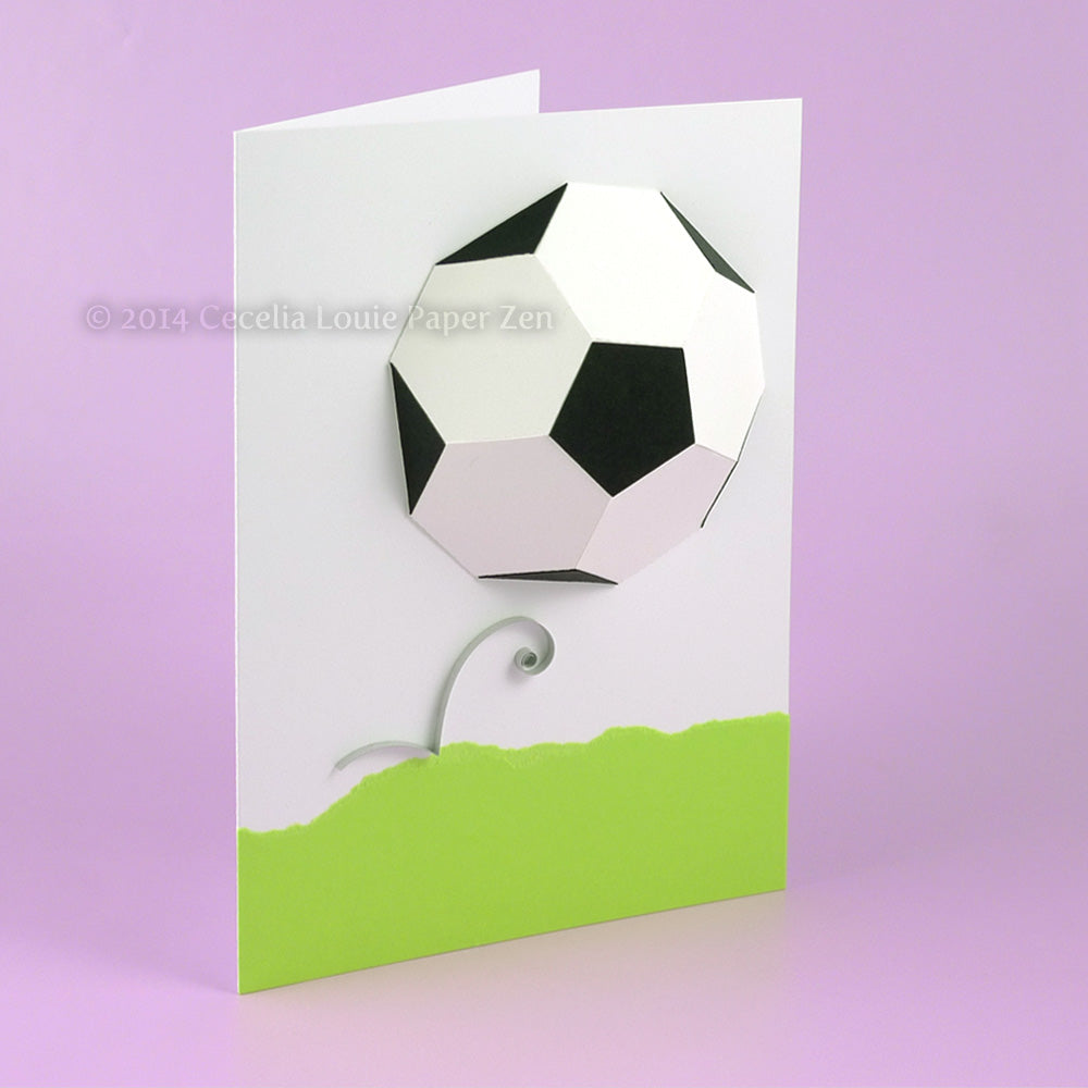 Soccer Ball Birthday Card - 3D SVG