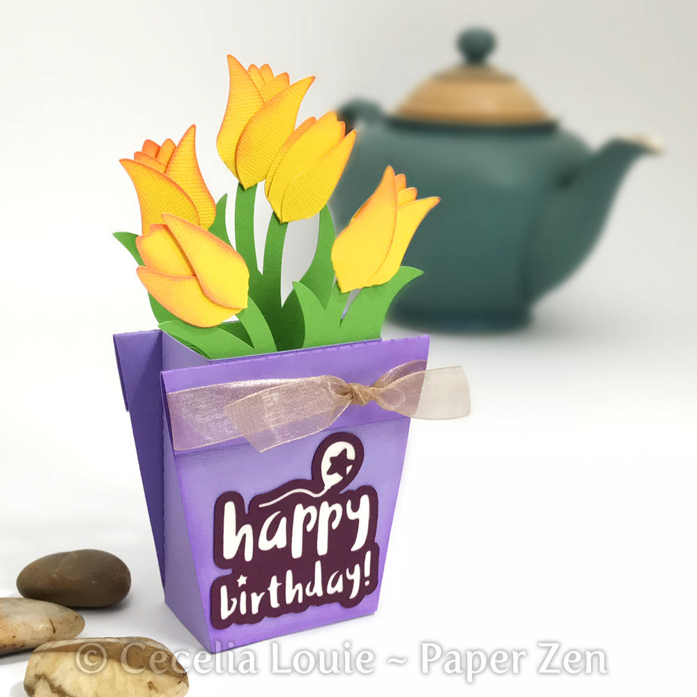 Flower Pot - Pop Up Box Card - SVG